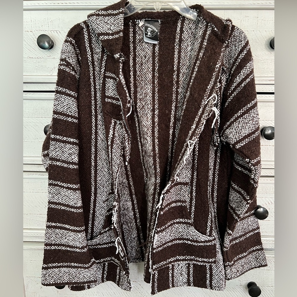 Baja Billy’s Hoodie Poncho Brown Medium
